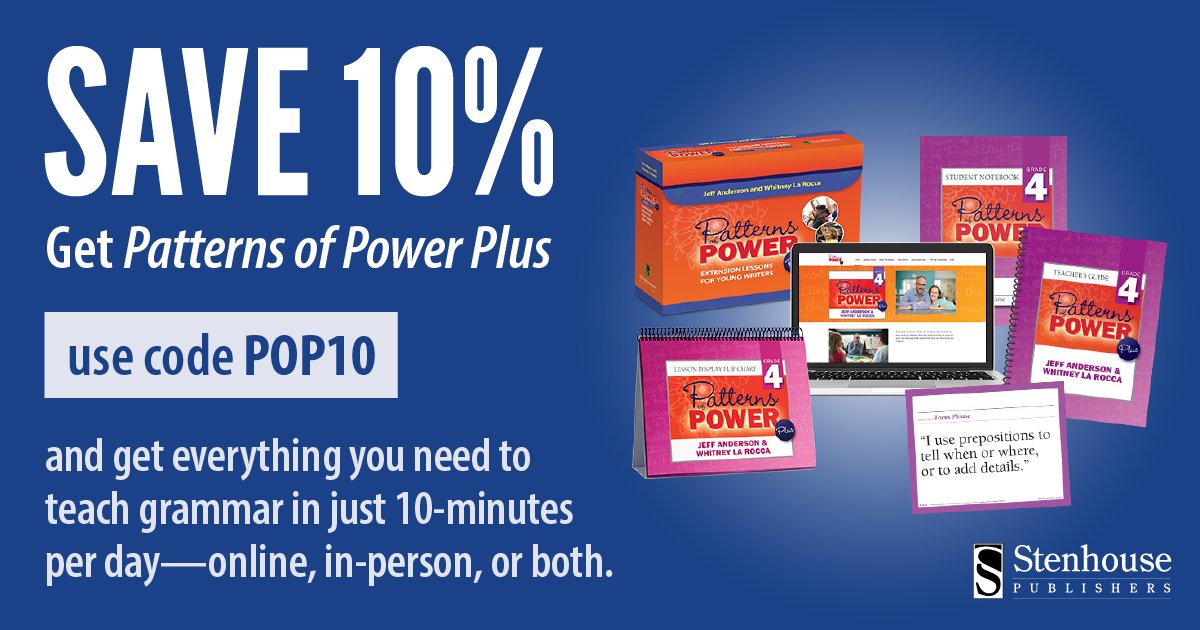 Discount announcement! Save 10% on #PatternsofPower Plus when you enter code POP10 at check out. <a href="/whitney_larocca/">Whitney La Rocca</a> @writeguyjeff #edchat 

Order here >> hubs.ly/H0xjgp50
Contact a sales rep here >> hubs.ly/H0xj4XD0