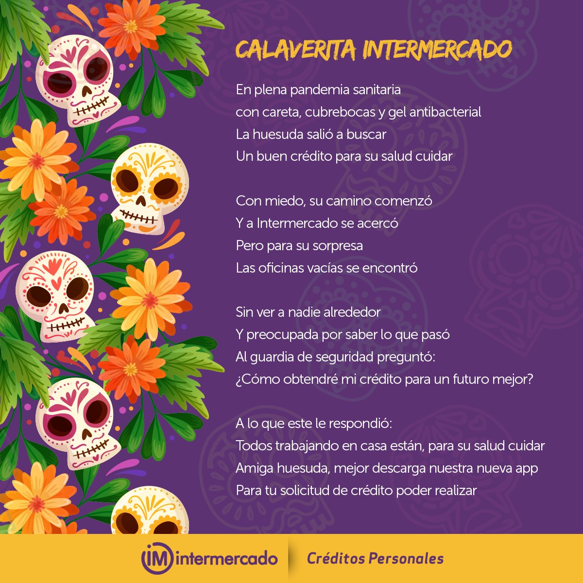 Chillido Armonioso lantano Intermercado on Twitter: "Las calaveritas literarias son parte de nuestras  tradiciones, ¡Feliz Día de Muertos! 🎉 https://t.co/bBrLa5ZSH9" / Twitter