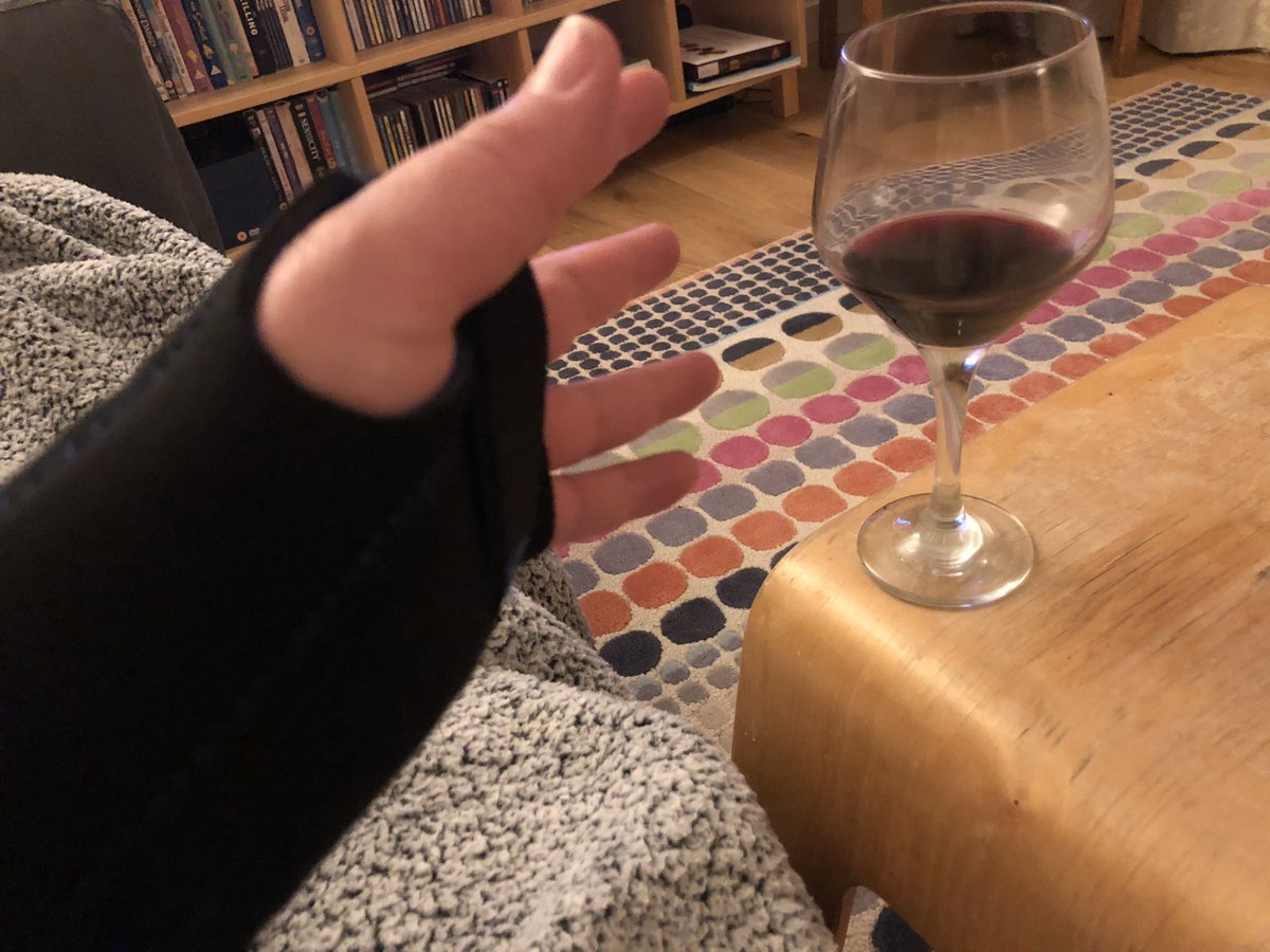 In other news, tripped up on my run this morning and I’ve (probably) sprained my wrist. Thanks to lovely <a href="/ncitycare/">Nottingham CityCare</a> Urgent Treatment Centre staff for x-rays, help &amp; care. They didn’t advise red wine but I think it’s helping... #ItHurts