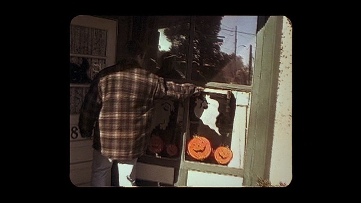 subs can't make it out but i'm pretty sure mike says 'like me', as in 'same'. king of being ahead of his time. these are genuine decorations—it was shot in late october and i believe the final day was either hallowe'en itself or the day before.