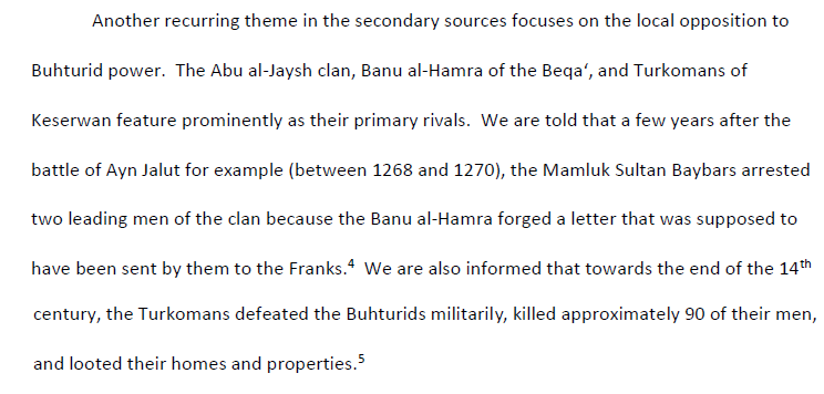 The first  #Druze emirate of Mt. Lebanon came to being in the 12th century and lost power by the 16th. The Tanukhi emirate preceded the Ma'nis. Unlike its successor, which lasted merely 5 generations, 14 generations of Buhturid emirs ruled the Tanukhi emirate before its demise.