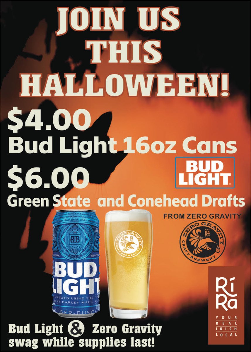 Halloween has begun at RiRa.   Now serving brunch! Make a resrvation for dinner tonight and try all our amazing Spooky Specials!