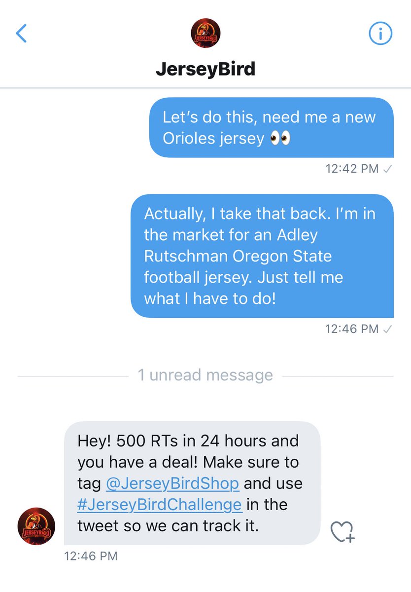 OriolesFanRyan's tweet photo. Alright guys. I don’t normally do stuff like this but I need your help. @JerseyBirdShop is giving away some jerseys today. 500 retweets in 24 hours and your boy gets to rep Adley in style. Let’s do it! #JerseyBirdChallenge https://t.co/2thG6JgDBo