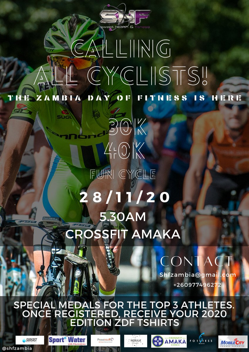 SHFZambia's tweet photo. Cycling challenge? Get ready for the Zambia Day of Fitness... Register at https://t.co/gq7vfp9GCm https://t.co/nktybVeDlm