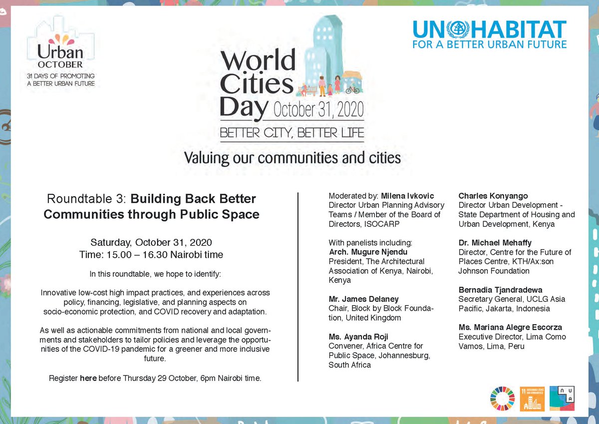 It was great to join this roundtable on Building Back Better Communities through Public Space for #WorldCitiesDay, where I discussed how digital strategies such as @blockbyblockorg's use of #Minecraft can help engage underrepresented groups in creating inclusive public space.