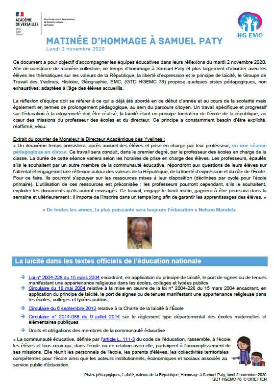 gregory_wirth's tweet photo. Document du GTD HGEMC 78 présentant des ressources pédagogiques pour aborder avec les élèves, dans les classes,  les thématiques sur les valeurs de la République, la liberté d'expression et le principe de laïcité. https://t.co/0b3P2rxU9J