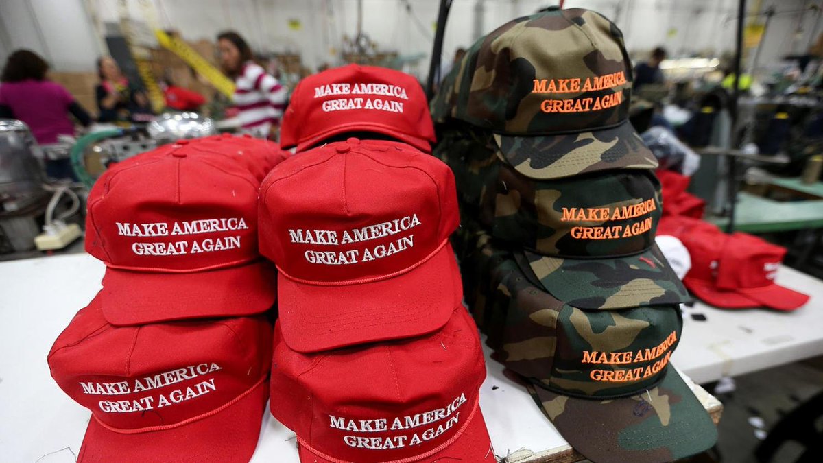 Has any other campaign in American history had so much unique symbology? The thin blue line, the red MAGA hat and its variants. All symbols which promote in-group (R) coherence, walling them off from the out-group (D)