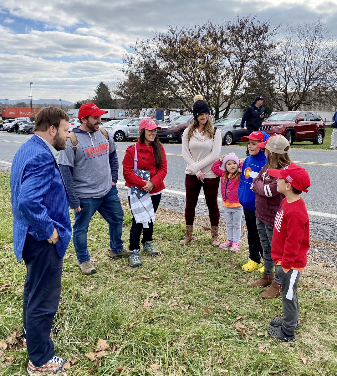 I asked the kids why they’re rooting for Trump: “To keep our freedom!”One of the adults add that they’re not nervous about wearing MAGA hats, even in today’s political climate.