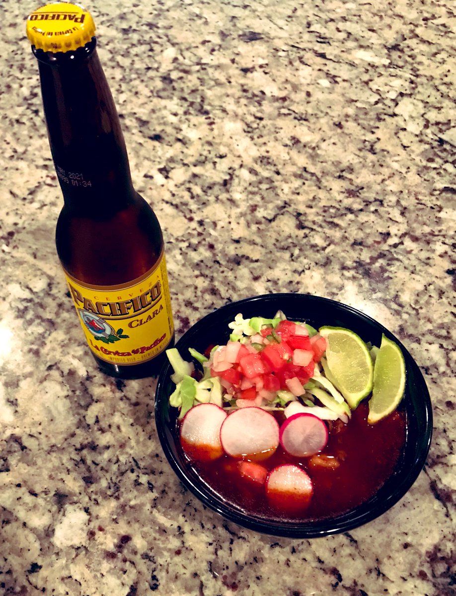 AdrianD8926's tweet photo. Starting the day off right, with a bowl of pozole and Pacifico #ChefAD https://t.co/wBRXAPbivK