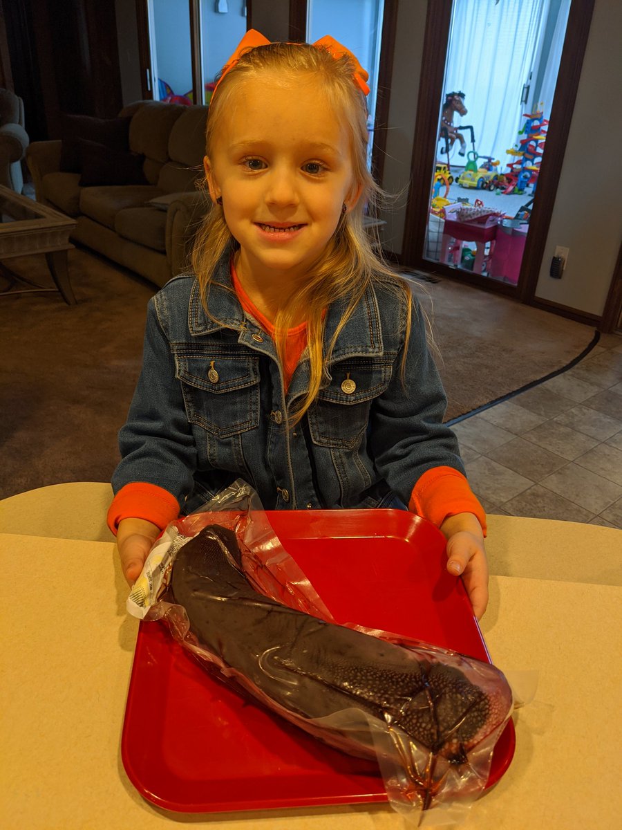 MikePuckrin's tweet photo. Addi ready for a cows tongue https://t.co/8mNUONoJND
