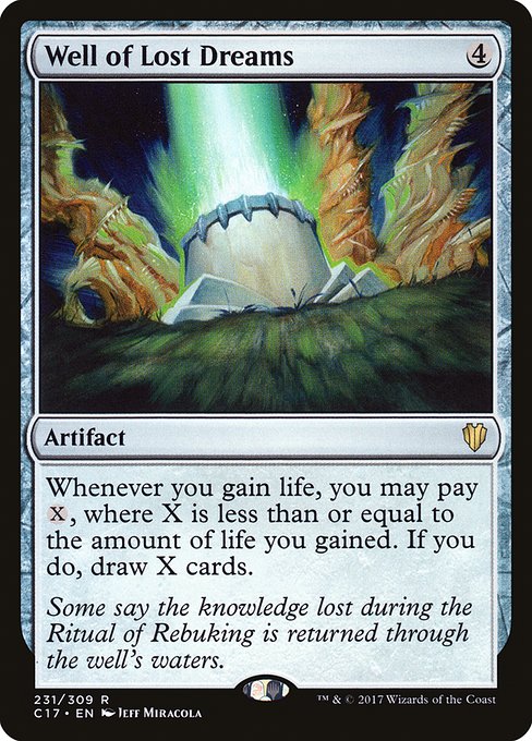 Lastly, while life gain can often seem laughable, I think we can use Gnostro to do some interesting things.This can incentivize a Jeskai life gain or soul sister build, utilizing cards like Well of Lost Dreams, Dawn of Hope, Footprints of the Stag, or Aetherflux Reservoir.