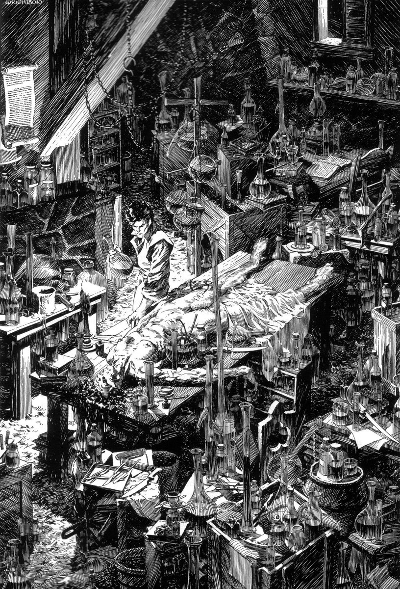 CyberpunkSF's tweet photo. Bernie Wrightson's Frankenstein (1983) https://t.co/CuxwJjdlIz