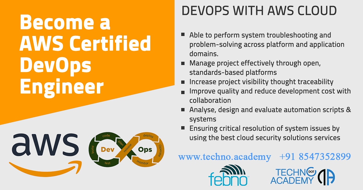 Become a certified AWS certified DevOps engineer  here:techno.academy/en/certificati…

#AWS  #AWSDevOps #CloudComputing  #AmazonWebServices #AWSTraining
#Amazon #DevOps #DevOpsEngineer

#Techno_Dot_Academy
#TechnoAcademy
#technoacademy 
#technodotacademy 
#Febno
#FebnoTechnologies