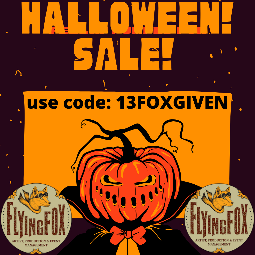 It's the most wonderful time of the year! 6(.66) days left until Halloween! To celebrate, we have a little treat for you! No tricks here..only sweet, sweet savings. Details in the comments. #flyingfoxab #trickortreat #13percent#happyhalloween #merch #flyingfoxmerch