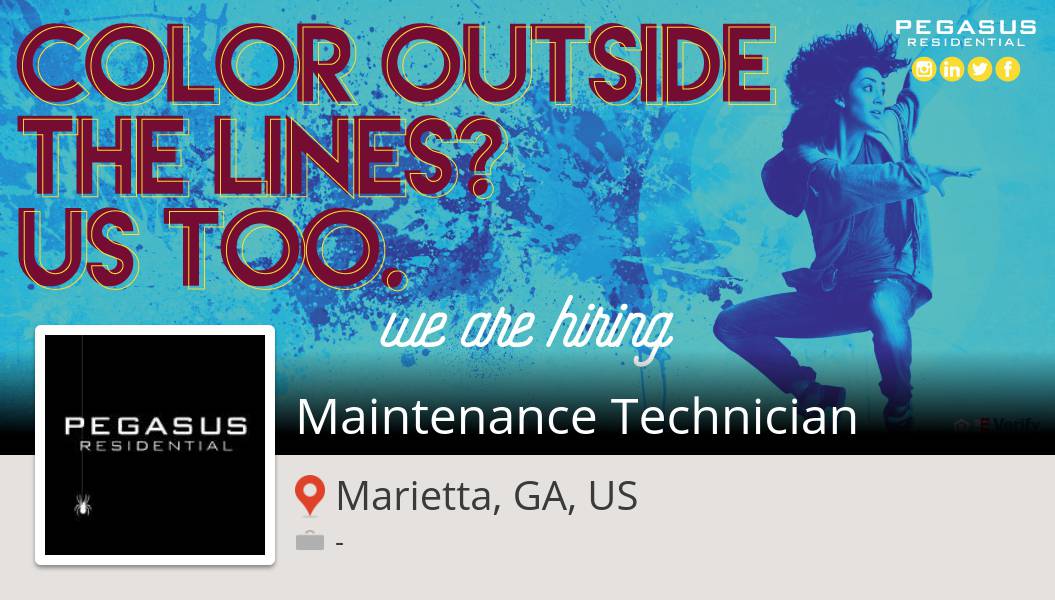 #PegasusResidential is hiring! #Maintenance #Technician in #Marietta, apply now! #job workfor.us/pegasusresiden… #pegasuspower #wemakepigsfly #pegasusresidential #wehelppeoplefindhome #pegasus