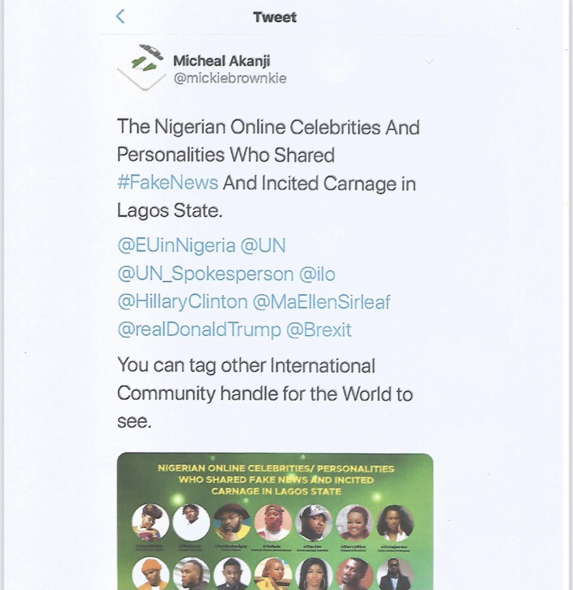 DrJoeAbah's tweet photo. Dear Mr @mickiebrownkie, please find below a letter from my lawyers @adedunmade & Co, giving you 24 hours to retract this defamatory publication as it affects me, and publicly apologise to me, or face criminal and/or civil action for defamation. https://t.co/b8X4rllzGG
