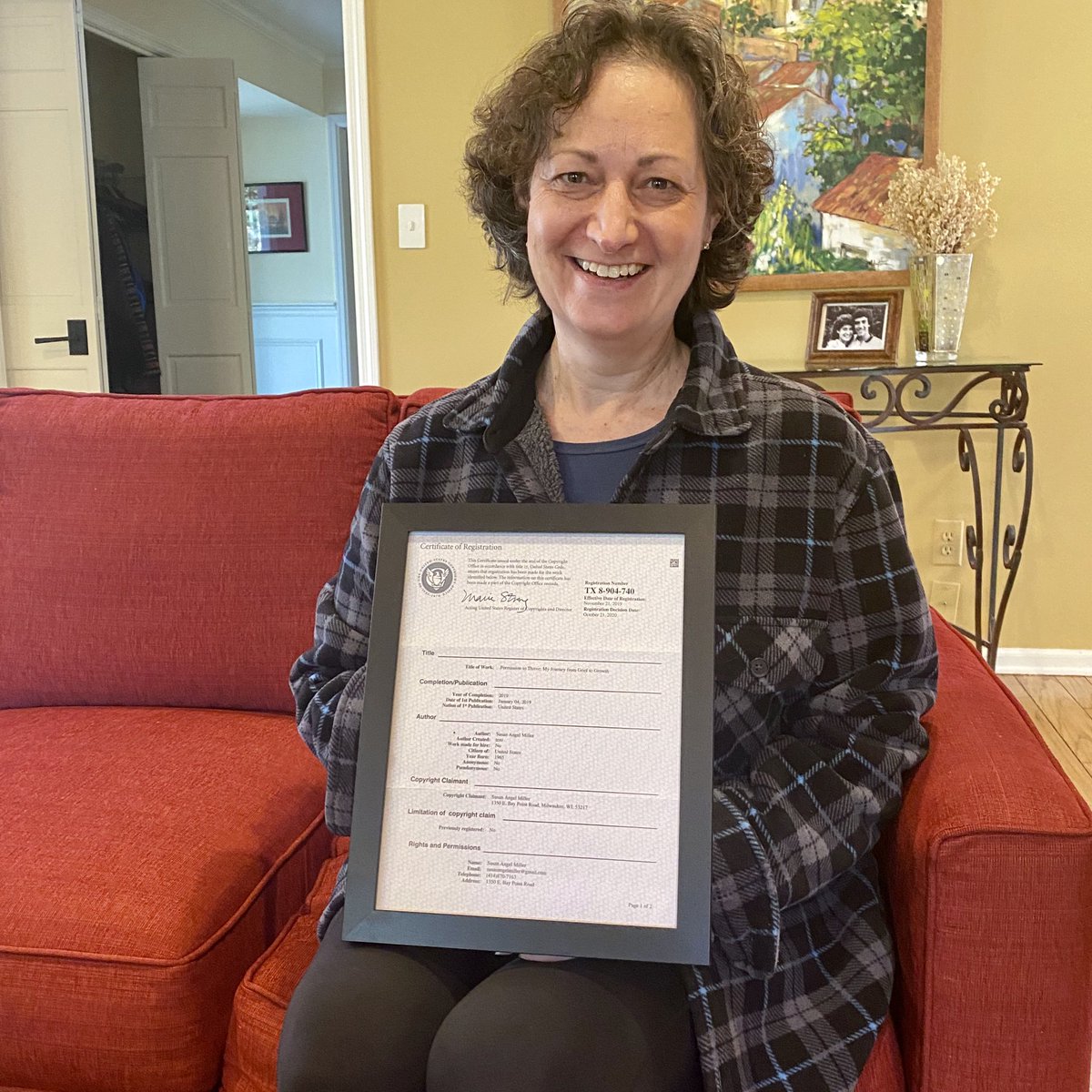 Just received the copyright certificate for Permission to Thrive. My memoir can now be found in the Library of Congress!