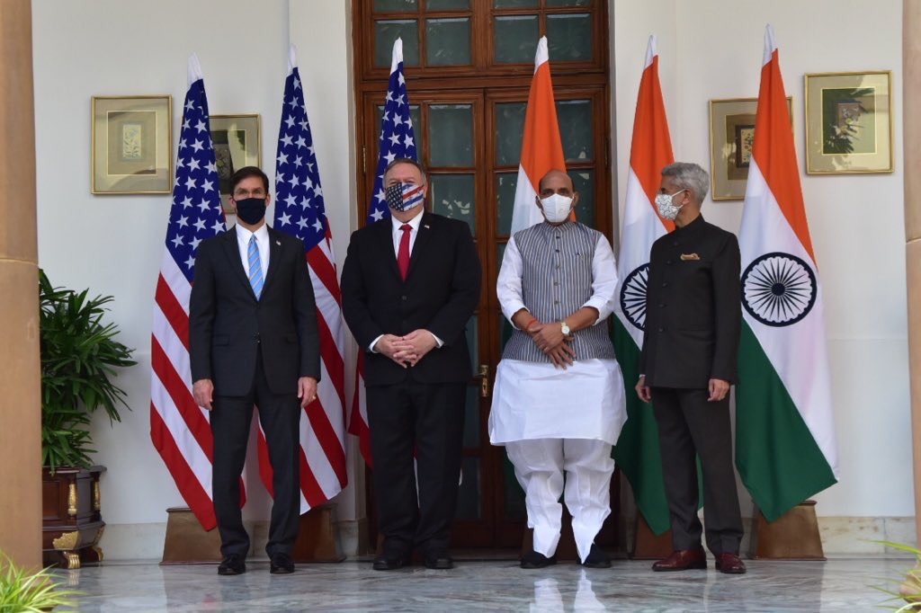 Lisa_Ferdinando's tweet photo. .@EsperDoD &amp; @SecPompeo in #India for US-India 2+2 w/ @rajnathsingh &amp; @DrSJaishankar https://t.co/jVYk2j9igd