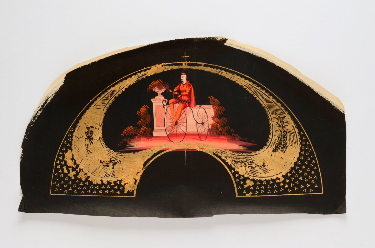 A fan leaf decorated with a bicycling Mephistopheles! #HappyHalloween #HappyHalloween2020 #Halloween