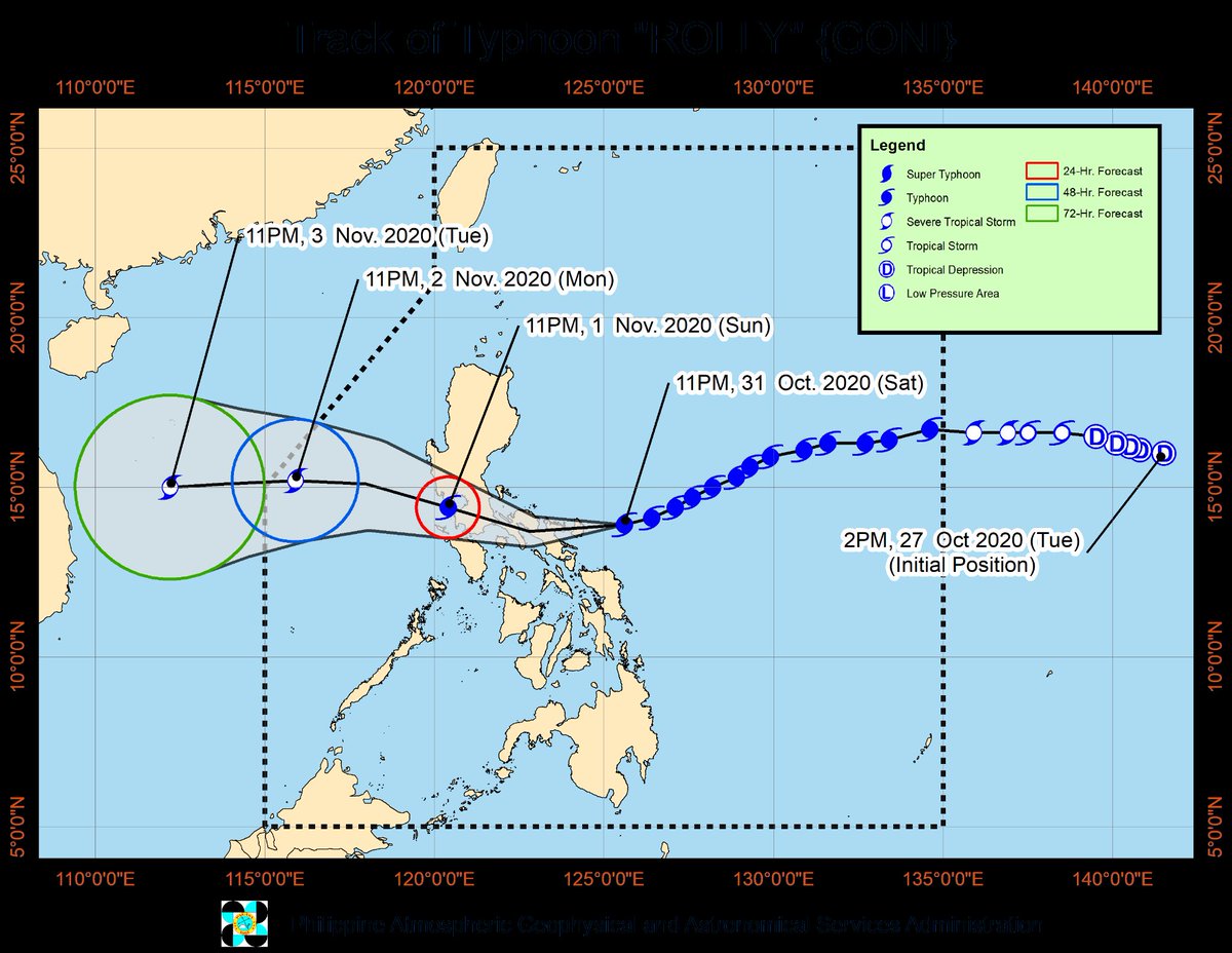matteyowwwwww's tweet photo. JUST IN: For the first time in six years, Metro Manila has been raised to Tropical Cyclone Wind Signal No. 3, due to Typhoon #RollyPH (#Goni).
The last storm that it happened was during Typhoon #GlendaPH in 2014. https://t.co/eRwEuAJIhs