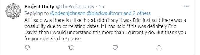 In evaluating future tweets by  @TheProjectUnity concerning UAP-related events in Congress and the Executive Branch, and perhaps other matters as well, please keep today's exchange in mind. You may want to bookmark this thread for future reference. #ufotwitter  @blackvaultcom