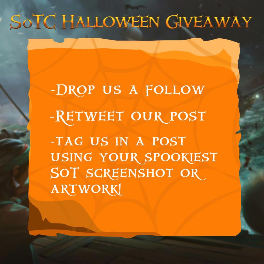 You still wanting more giveaways? 

Follow, RT and post your best spooky SoT screenshot from the new Fate of the Damned update or your best spooky work of art to get in with another chance of winning, this time a $25 gift card

We are feeling mighty generous here!