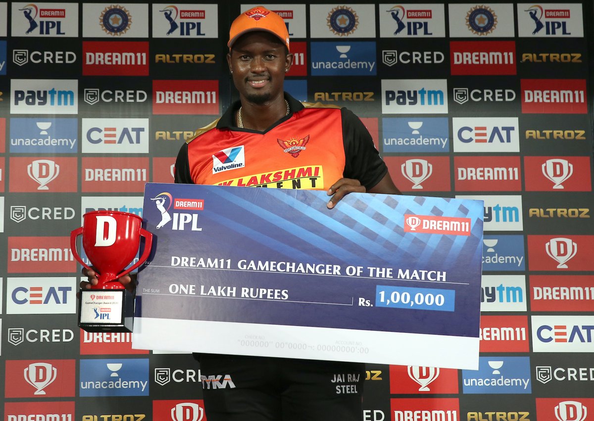 Dream11 GameChanger of Match 52 between @RCBTweets and @SunRisers is Jason Holder. 

@Dream11 #YeApnaGameHai #Dream11IPL