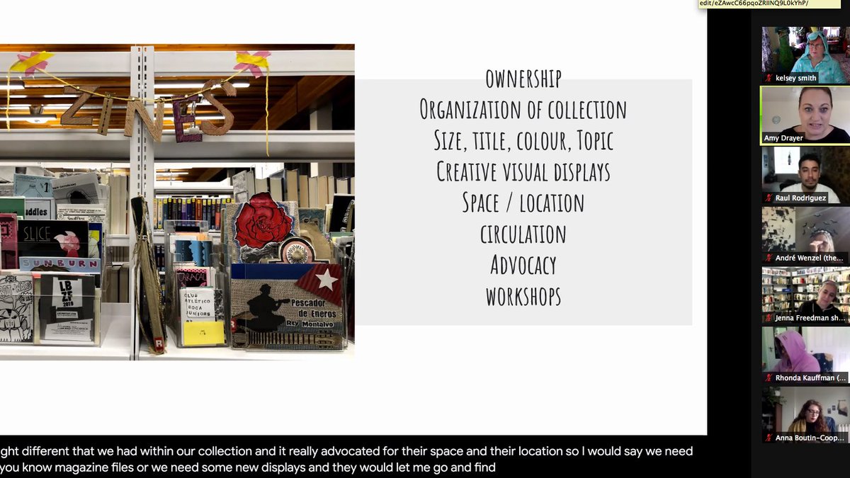 ZineLUC's tweet image. RIGHT NOW! TALKING ABOUT ALL THE GREAT WORK AMY IS DOING WITH THE #LBPLZINELIBRARY @LBCityLibrary @lbzinefest #IZLUC2020