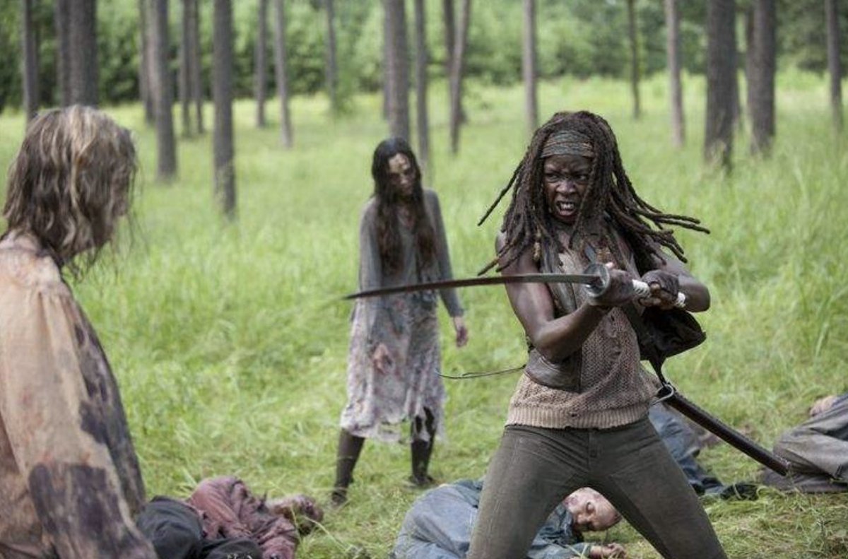 You can’t curate a list of badass women in horror without including Michonne from The Walking Dead. Her character was easily one of the most enjoyable out of all the seasons.