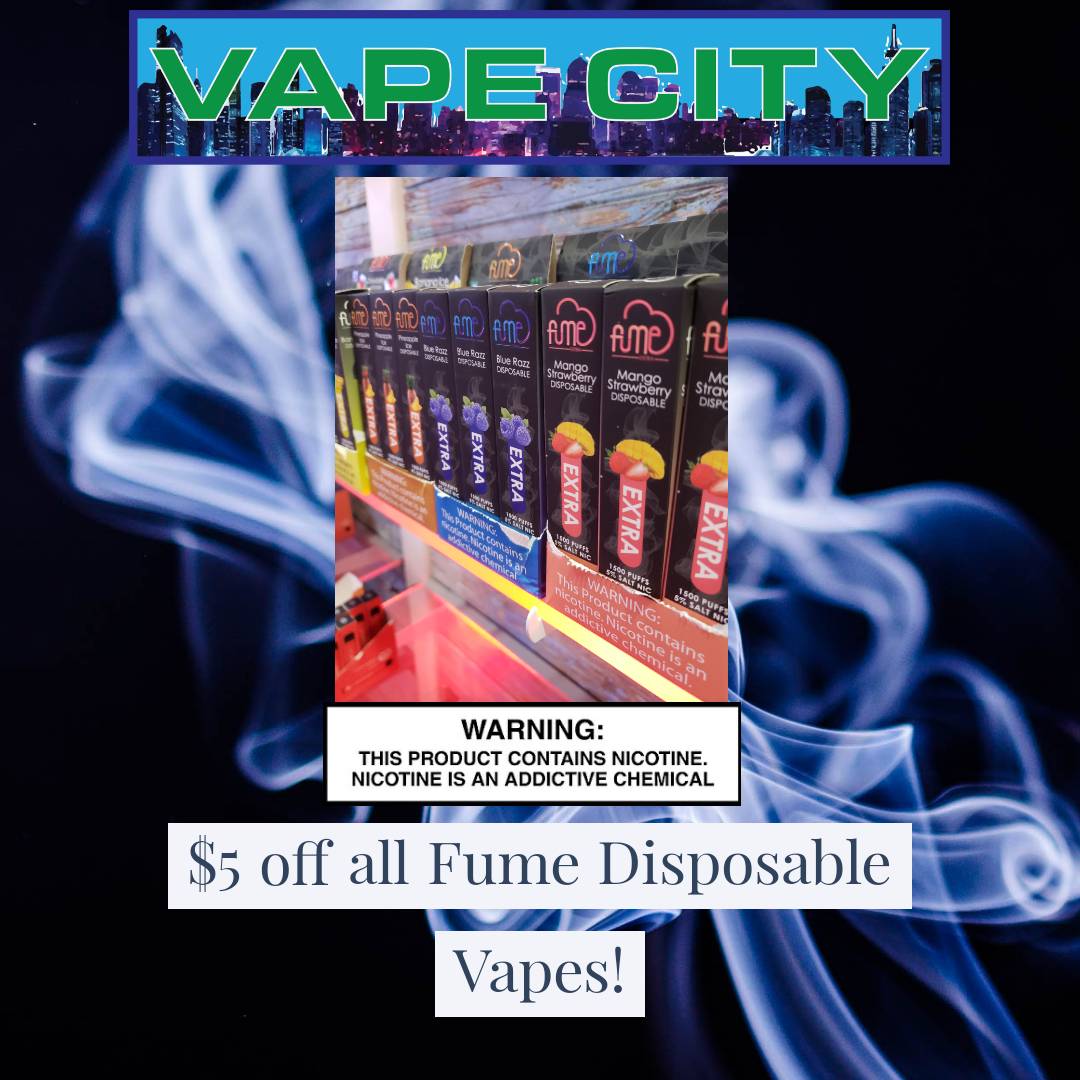 vapecityslc's tweet photo. Do you enjoy Vaping but hate the maintenance? Come try our disposable Vapes! We're knocking off 5$ 

#vape #fume #vapecity #nicotine #disposable #vaporsofutah #utahvape #utahvapelife https://t.co/7HQCzzA2Yi