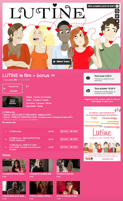 IsaLutine's tweet photo. LUTINE et ses bonus ENFIN disponibles en VOD (Vidéo à la demande) - Newsletter sur https://t.co/5MUg4gHQgS
https://t.co/y6EUQqKAzO
https://t.co/l527GbiWgA https://t.co/SHsYRtqdwh