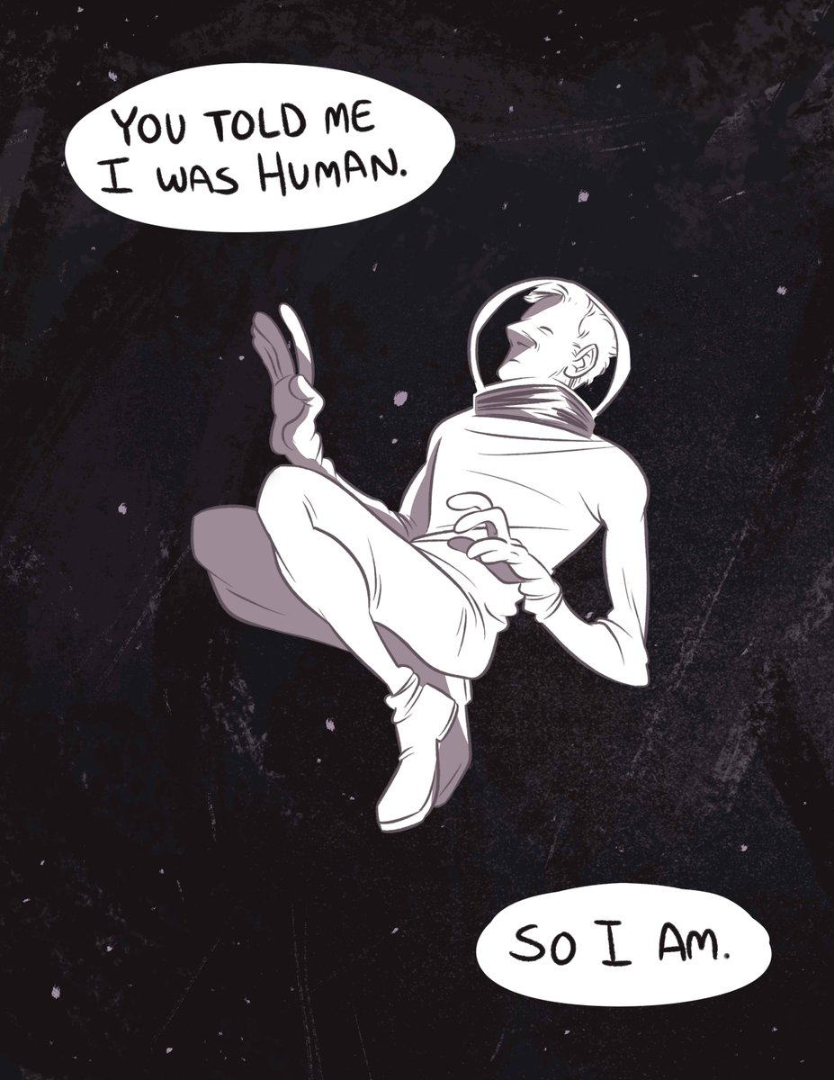 happy halloweeEEeen here's the only spooky comic i've rly ever done (like five years ago??). it's about capitalism and space exploration (cw for body horror / autocannibalism) 
1/3 