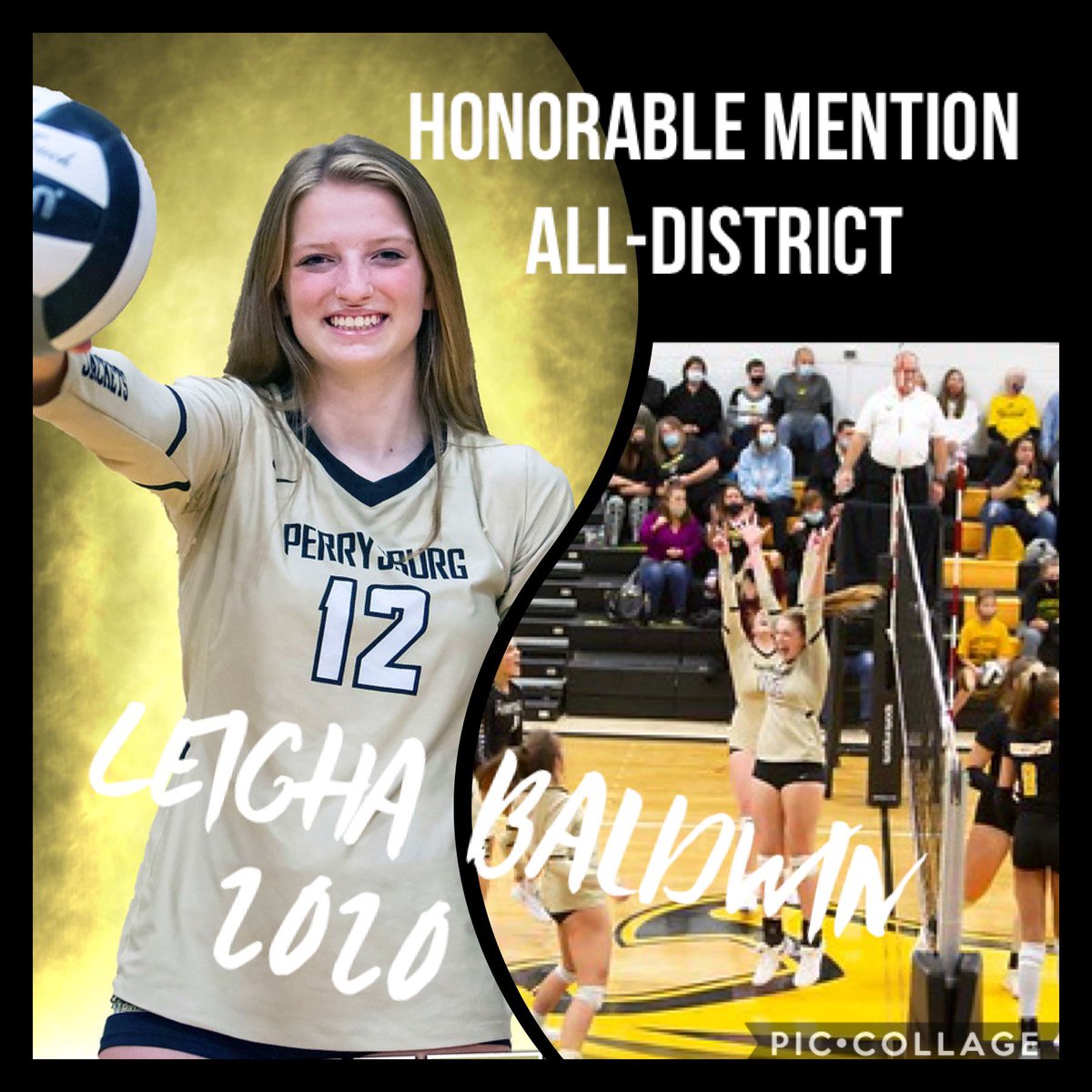 PHSVarsityVball's tweet photo. π‘β«οΈπ Congratulations to Senior, Leigha Baldwin, earning Honorable Mention All-District 2020! ππ #PerrysburgProud #GoJackets #PHSVB20 https://t.co/MJgIX7jvSQ