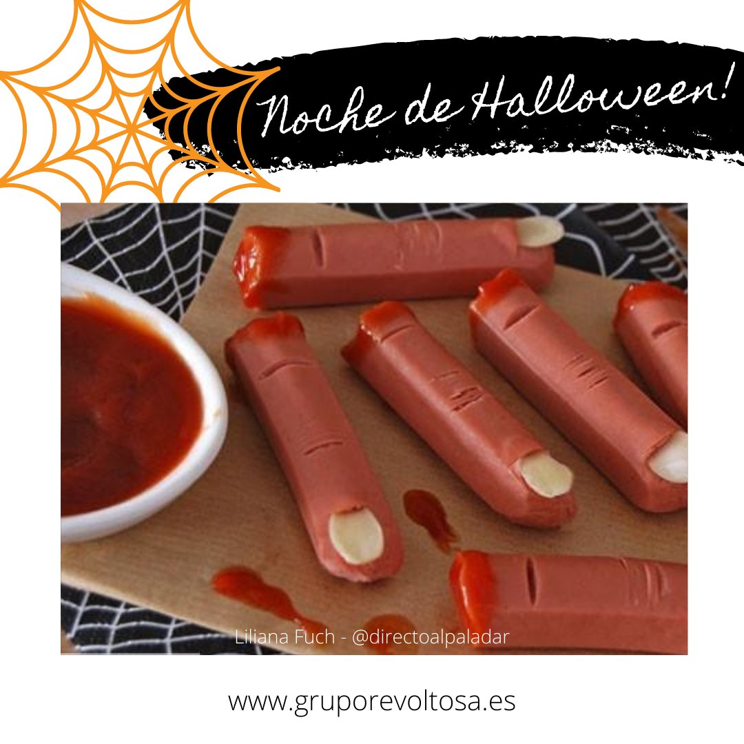 😱 ¡¿Noche de Halloween y aún no tienes la cena?!
Te traemos un par de ideas de Liliana Fuchs - <a href="/directopaladar/">DAP</a> que te inspirarán. 
🧟‍Escobas de bruja: palitos salados y queso tipo Emmental.
🧟 Dedos de sangre: salchichas, almendra y un poco de kétchup.

#recetashalloween