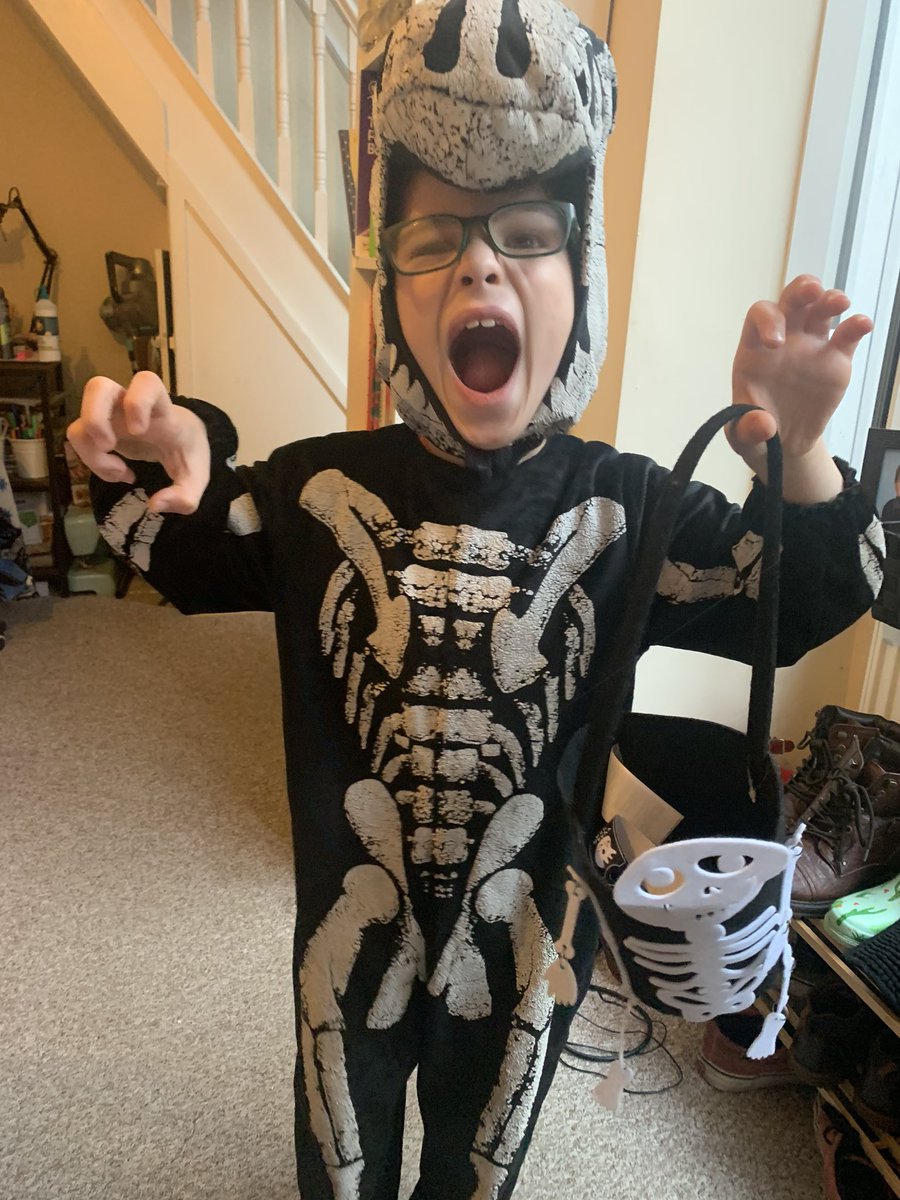 JosephineAmyP's tweet photo. No trick or treating this year 👻so Monroe has been on the hunt for tickets all day to cash in at our treat table. #hometrickortreat #halloween2020 #mercerlittle #dinosaurcostumeonyear3 https://t.co/HZzCx3p1XP