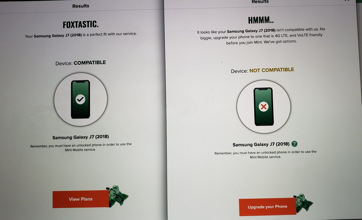 kshahar's tweet photo. And the @Mintmobile saga continues. Website on the left, actual phone on the right 🤔 https://t.co/dAeAZwxkVh