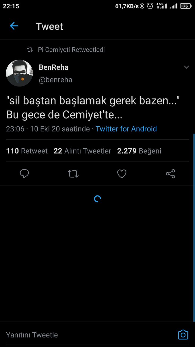 Günün mesajı bu olmasa da .. Bu gece cemiyetteyim.. #picemiyeti