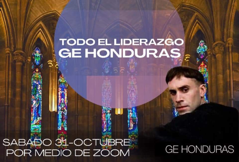 GEHonduras's tweet photo. Si eres parte de un equipo de lideres de GE de tu iglesia local, pastor de Jóvenes, distrital, regional o territorial de GE, te esperamos en zoom.
7:30pm a 10:00pm

Tema: Reforma, Avivamiento y misión
Hora: 31 oct 2020 07:30 PM Tegucigalpa

¡En Nuestra pagina de Facebook el link! https://t.co/zd4pvnBMcA