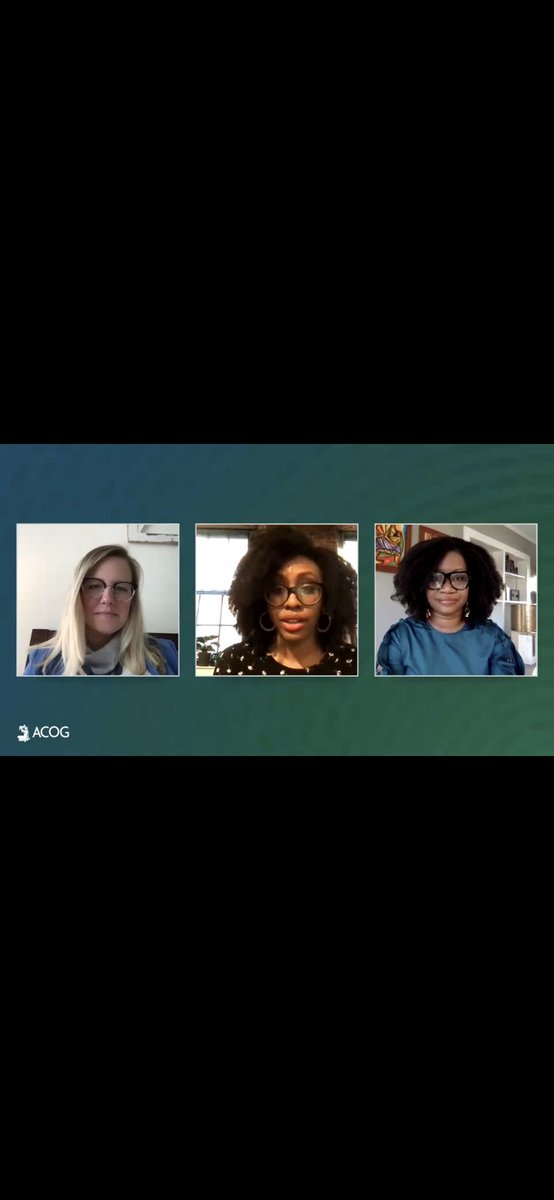 Thank you Dr. Deirdre Cooper Owens for your historical presentation on medical racism in obgyn. She says that “the US is the most dangerous place for Black women to have children in the developing world.Treat Black women as white women.” #ACOGVirtual20 <a href="/acog/">ACOG</a>