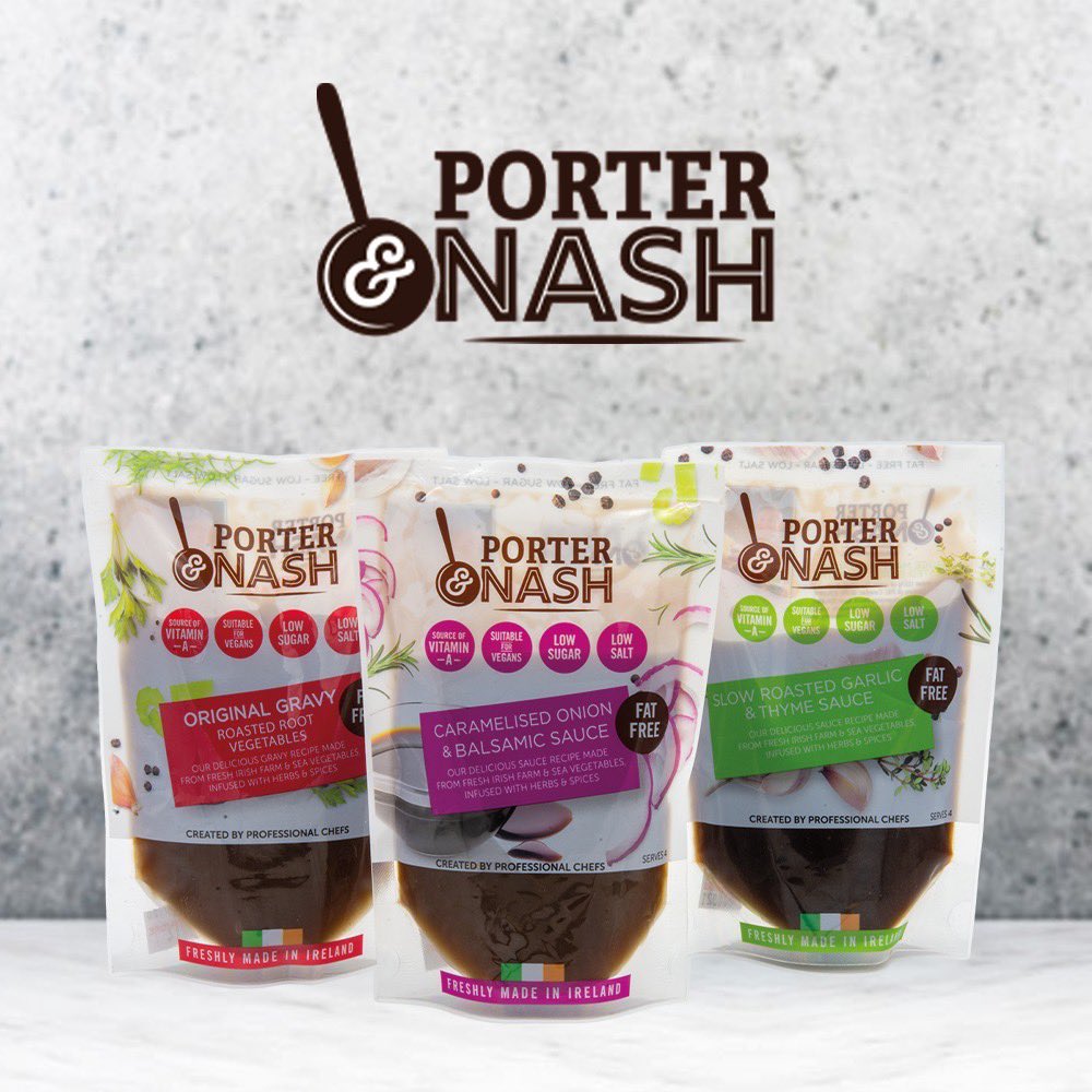 PorterandNash's tweet photo. @HelenORahilly Hi Helen, we are a small Irish producer making unique plant based sauces which are fat free, low salt and gluten free. After lockdown we will gladly get some to you and your aunt to accompany a Sunday Roast. Available in selected @SuperValuIRL stores #foodacademy https://t.co/1JXvxlst3D