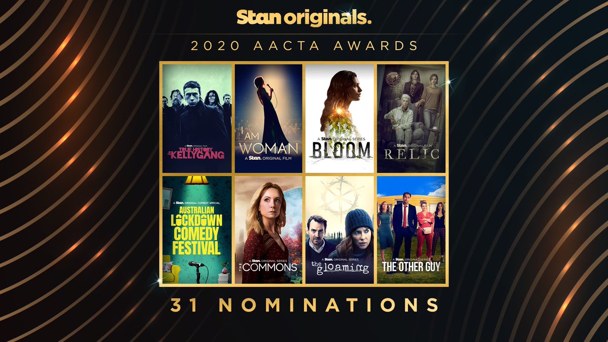 StanAustralia's tweet photo. Wow what a way to start the day! 🍾🥳
#StanOriginals have earned 31 @AACTA nominations today. Congratulations to all of our Stan family nominees, you deserve a huge round of applause 👏 https://t.co/1KaF5J9sPx