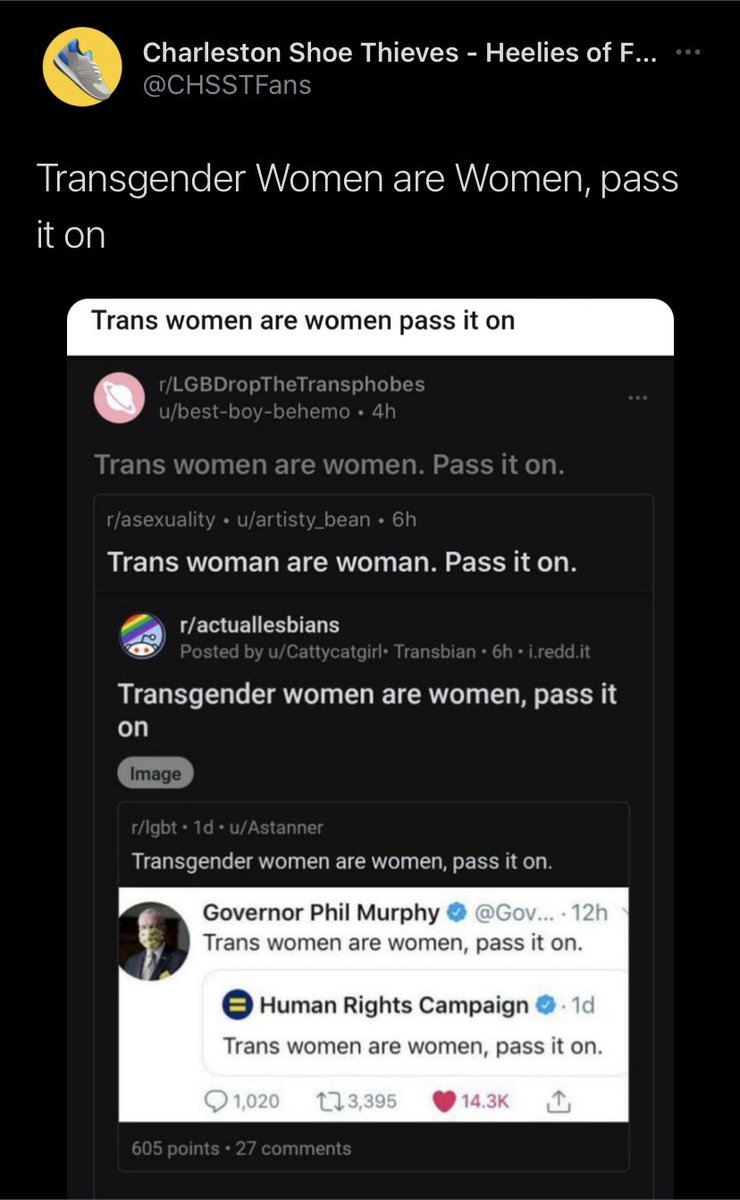 MoistTalkers's tweet photo. Trans women are women, pass it on. https://t.co/9BgkoziL4Q