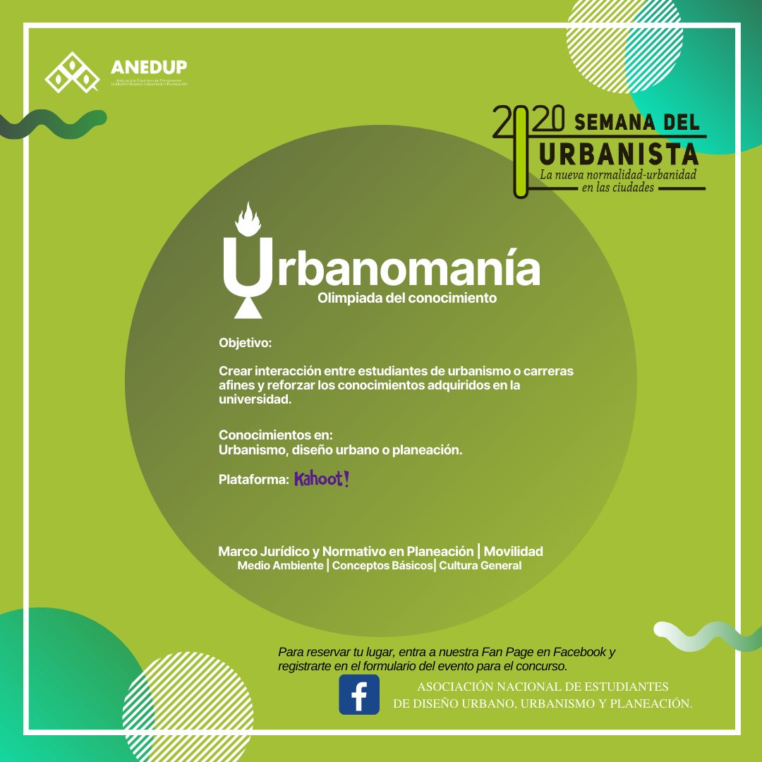 Liga para registrarte: 
docs.google.com/forms/d/e/1FAI… 
Enviaremos un premio a los ganadores de 1er, 2do y 3er lugar del concurso de la olimpiada del conocimiento.  
¡Nos vemos la próxima semana para jugar!
Jueves 05 de noviembre, 6:15 P.M.