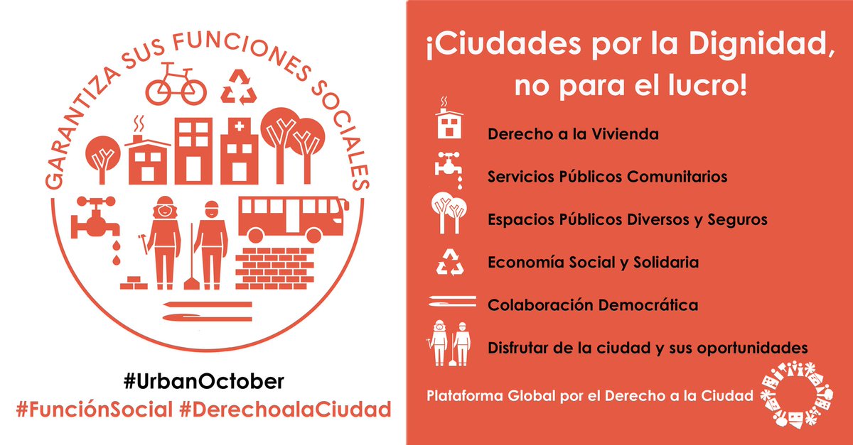 El Día Mundial por el #DerechoALaCiudad, exigimos ciudades entendidas como bienes comunes, que cumplan su #FunciónSocial y #DerechoALaCiudad más allá de las crisis globales, garantizando protección social y calidad de vida de todxs
RT y únete: right2city.org/es/cities-for-…