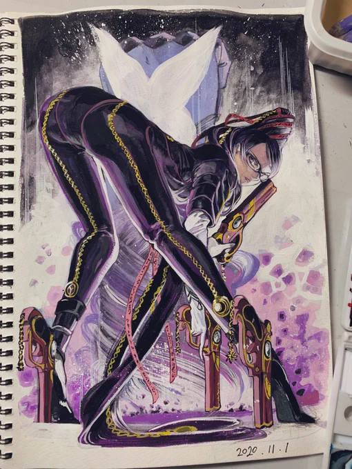 カラー練習を兼ねてベヨネッタ11周年記念絵をば?(11周年だと…)

姐さん描くとき毎回ラフで迷子になる?
 #BAYONETTA 