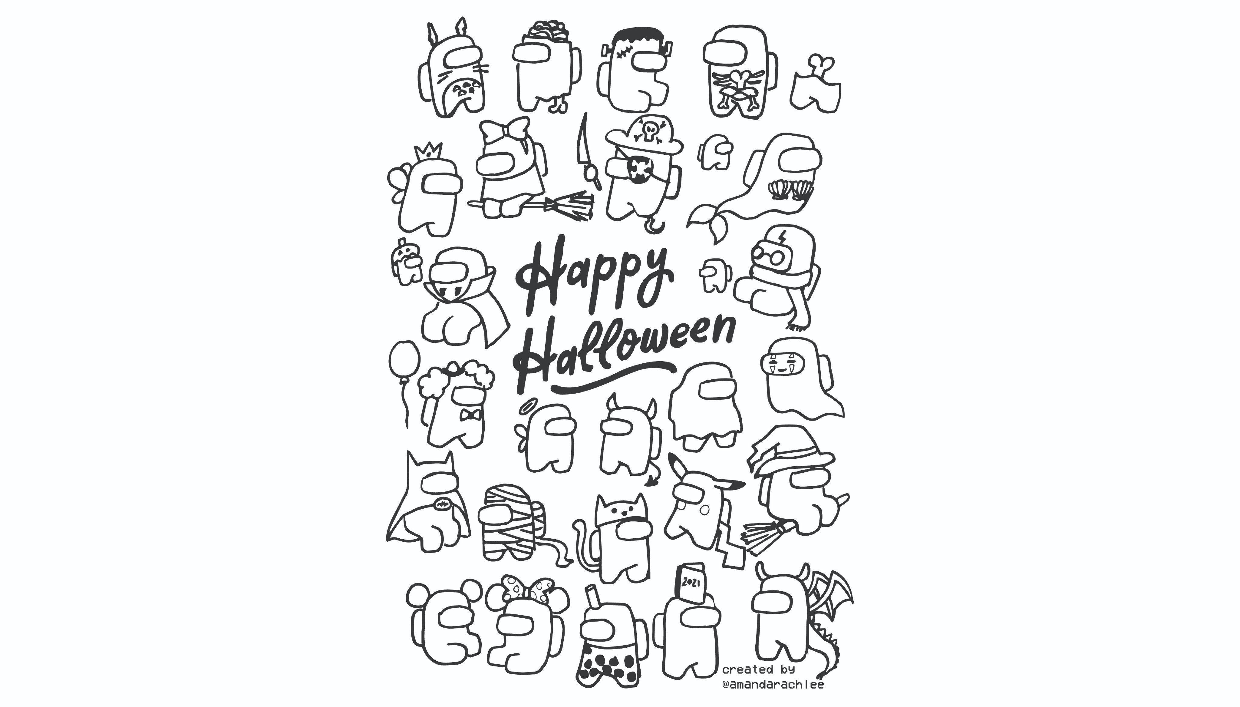 61 Among Us Coloring Pages Black And White  Latest