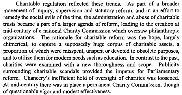 The early C19th saw a new age of reform, and charity law and concerns about endowments were suddenly very much back on the menu. 10/