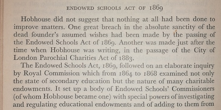 Over time, the powers of the Commission were strengthened by two important pieces of legislation: The1869 Endowed Schools Act & 1883 London Parochial Charities Act. 24/