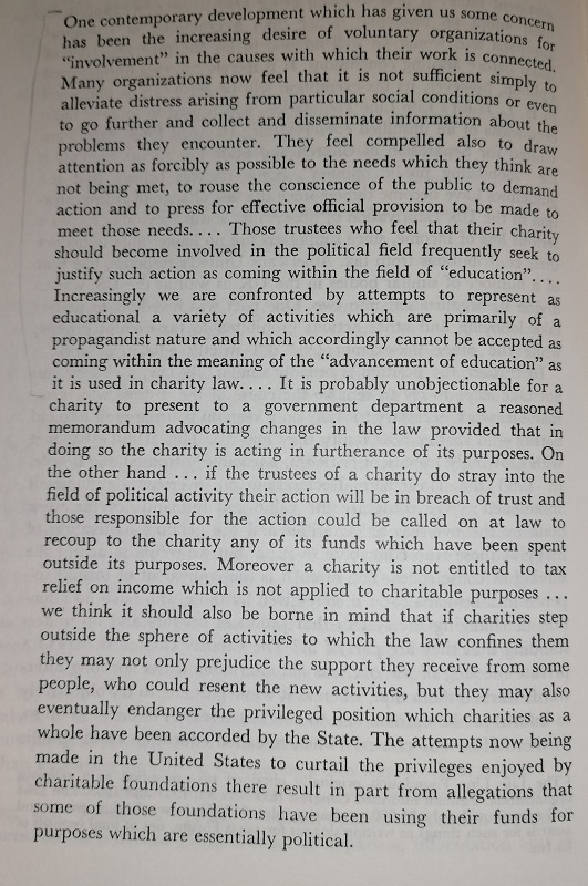 After that, endowments were still a focus for the CC, but they started to go after other issues too.E.g. charity campaigning, which - as this CC annual report from 1969 shows - is far from a new bone of contention… 28/