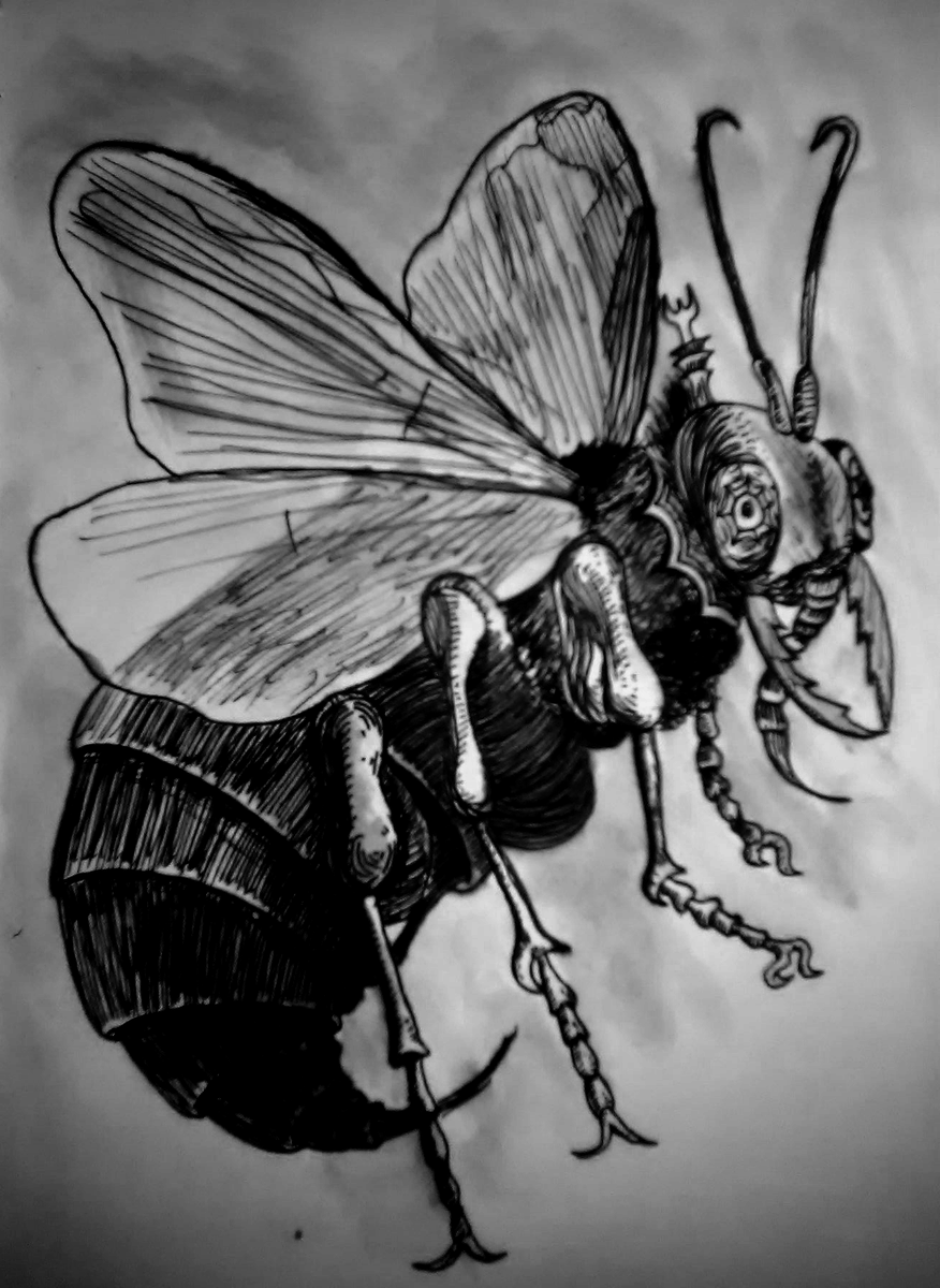 bsjett's tweet photo. Didn't know what to draw pertaining to the Lord of the Flies himself, so I just copied a 19th century French wood engraving.
Day 31: Beezle Bob
#Overkilltober https://t.co/GviC4POseb